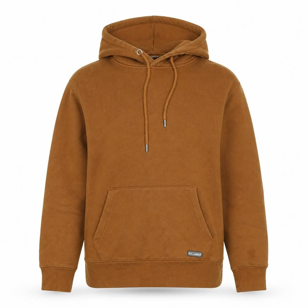 Pull&Bear Womens Brown Cotton Pullover Hoodie Size S Pullover