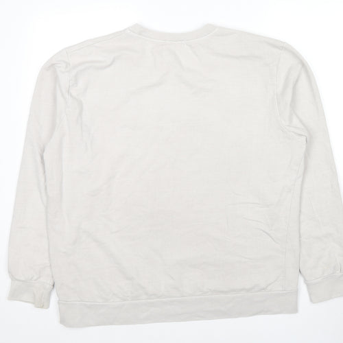 PRETTYLITTLETHING Mens Grey Cotton Pullover Hoodie Size M - New York USA