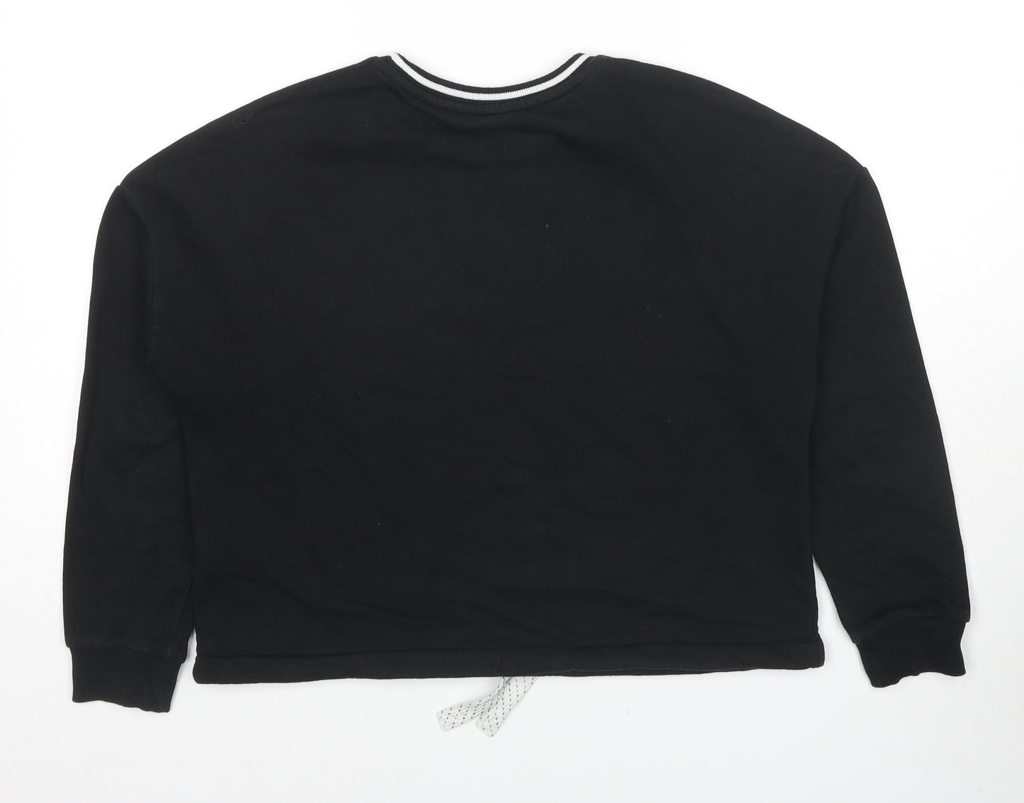 Marks and Spencer Girls Black Cotton Pullover Hoodie Size 12-13 Years Pullover - Future