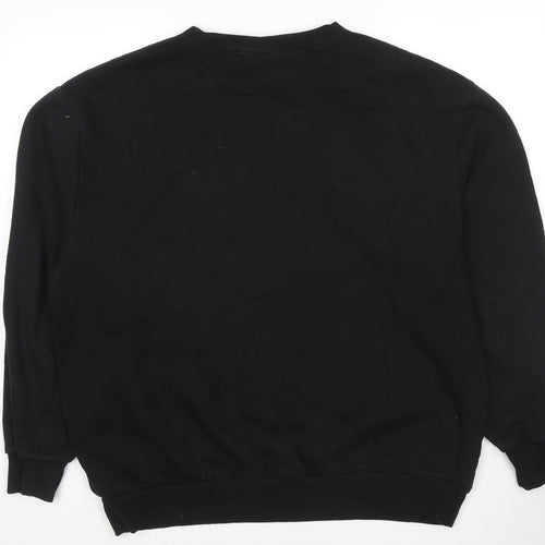 Divided by H&M Mens Black Cotton Pullover Sweatshirt Size XL - Luxurious Flavour