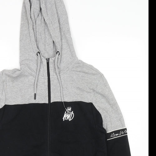 Kings Will Dream Mens Black Cotton Full Zip Hoodie Size S