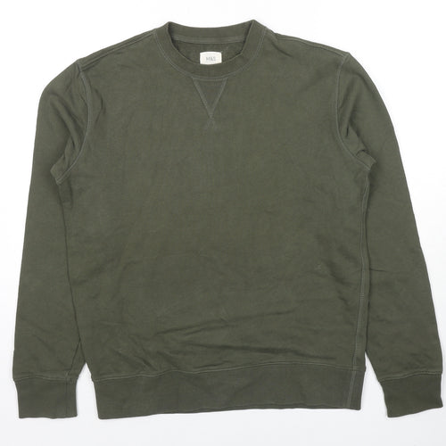 Marks and Spencer Mens Green Cotton Pullover Sweatshirt Size S