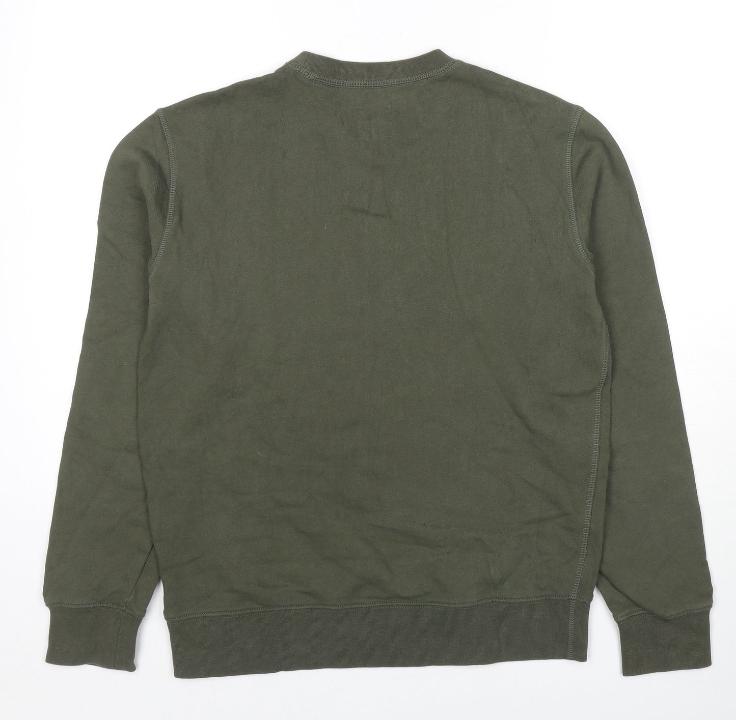 Marks and Spencer Mens Green Cotton Pullover Sweatshirt Size S