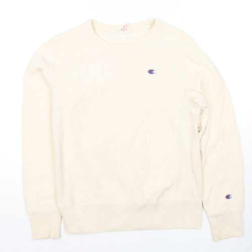 Champion Womens Ivory Cotton Pullover Sweatshirt Size M Pullover