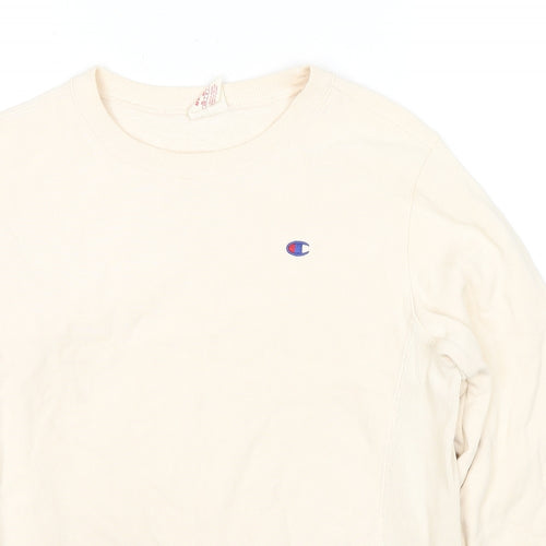 Champion Womens Ivory Cotton Pullover Sweatshirt Size M Pullover