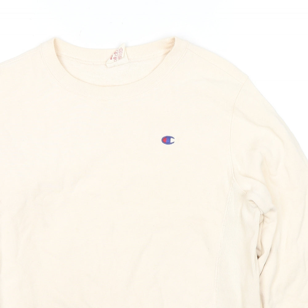 Champion Womens Ivory Cotton Pullover Sweatshirt Size M Pullover
