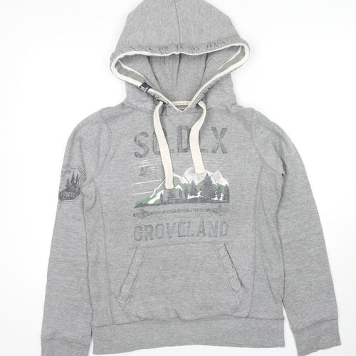 SoulCal&Co Womens Grey Cotton Pullover Hoodie Size 12 Pullover - Groveland