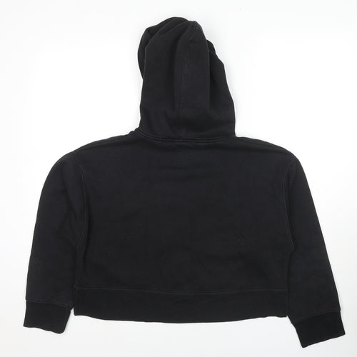 Zara Womens Black Cotton Pullover Hoodie Size M Pullover