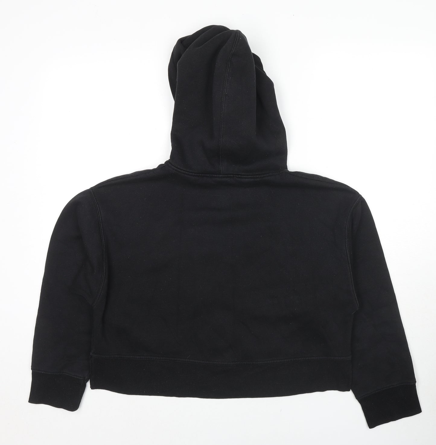 Zara Womens Black Cotton Pullover Hoodie Size M Pullover