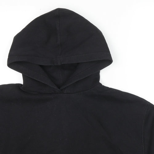 Zara Womens Black Cotton Pullover Hoodie Size M Pullover