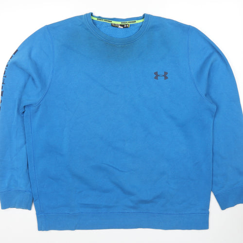 Under armour Mens Blue Cotton Pullover Sweatshirt Size XL - Logo