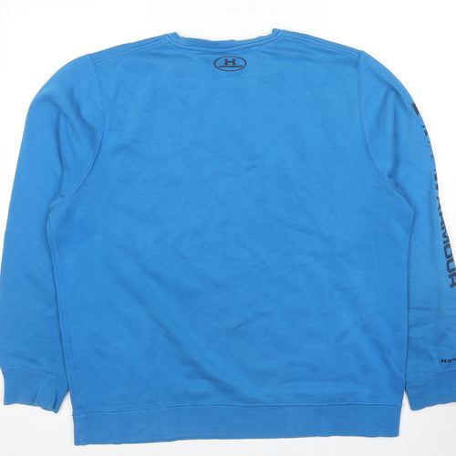 Under armour Mens Blue Cotton Pullover Sweatshirt Size XL - Logo