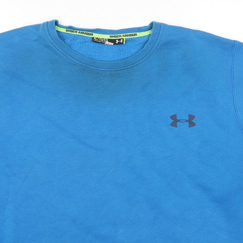 Under armour Mens Blue Cotton Pullover Sweatshirt Size XL - Logo