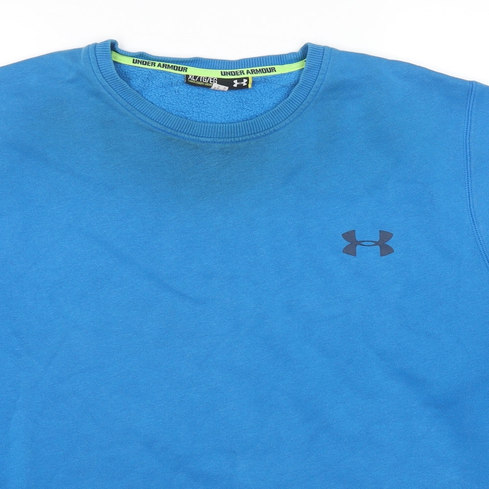 Under armour Mens Blue Cotton Pullover Sweatshirt Size XL - Logo