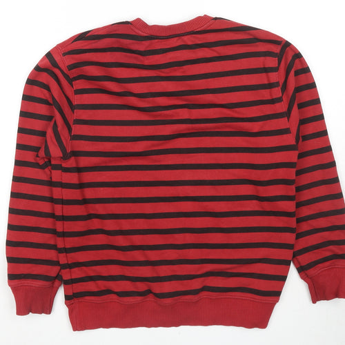 Zara Boys Red Striped Cotton Pullover Sweatshirt Size 11-12 Years Pullover
