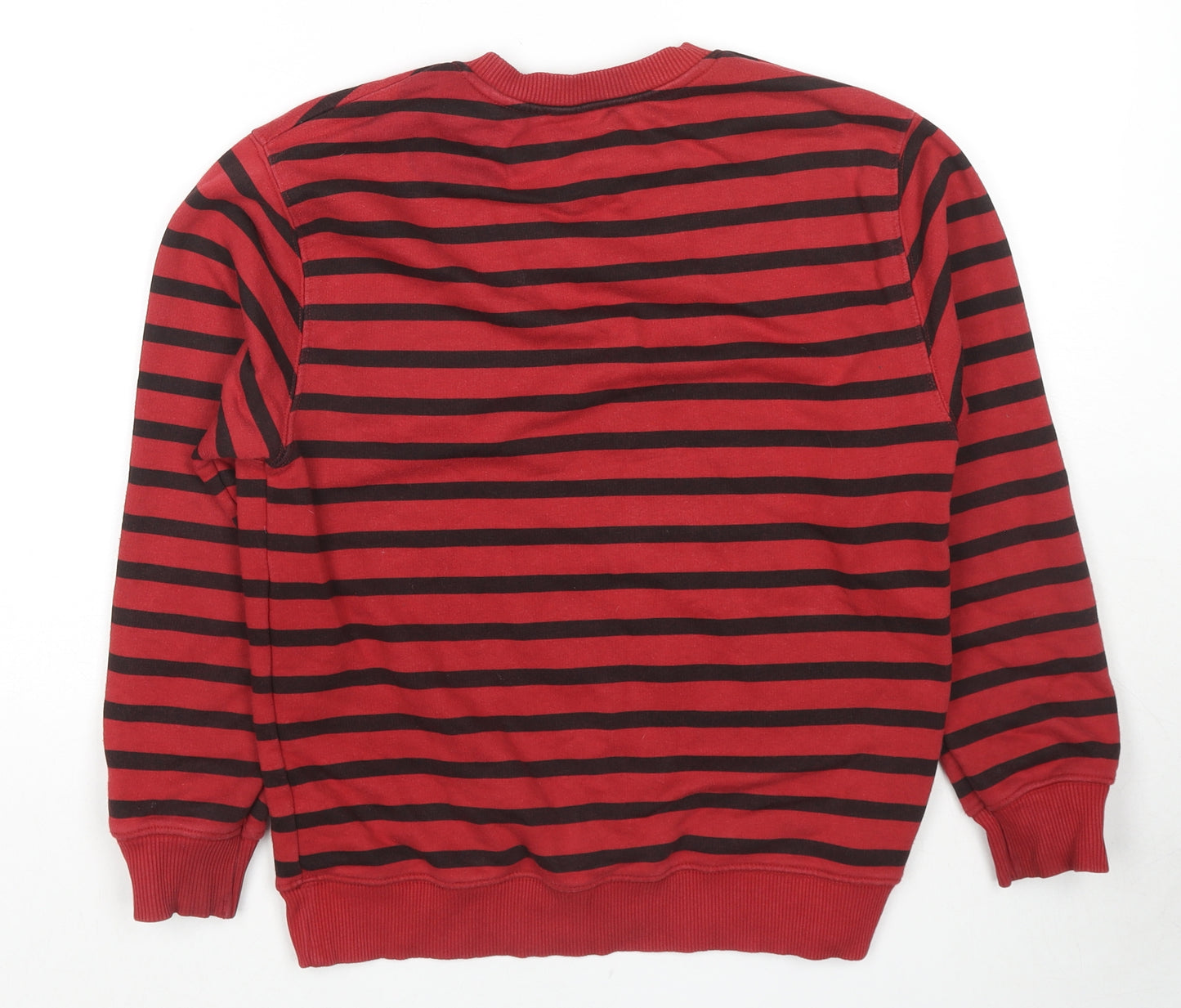Zara Boys Red Striped Cotton Pullover Sweatshirt Size 11-12 Years Pullover
