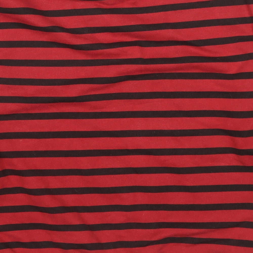 Zara Boys Red Striped Cotton Pullover Sweatshirt Size 11-12 Years Pullover