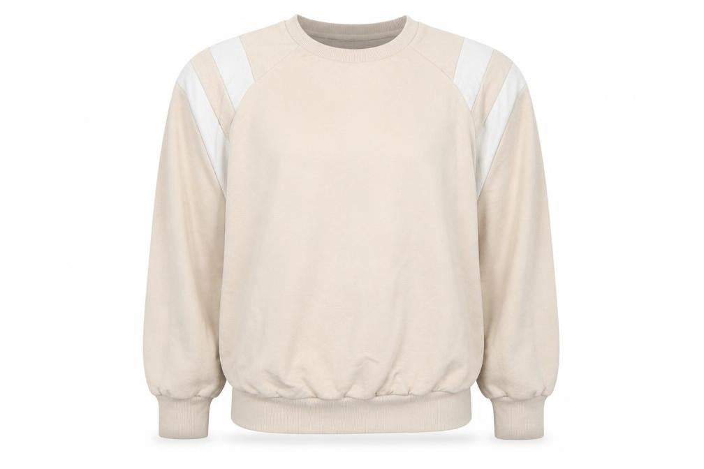 Front view of Pinky Doll women’s beige cotton pullover sweatshirt, size UK 8, pullover