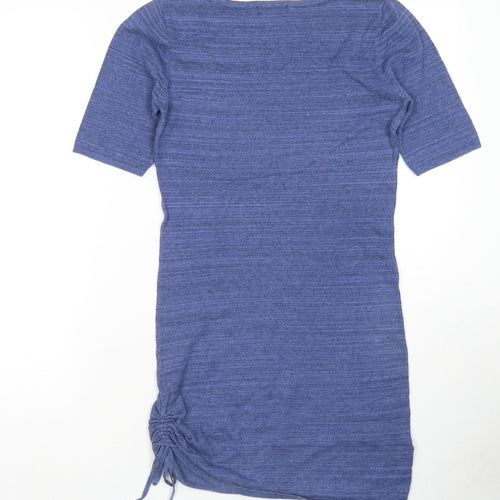 Mango Womens Blue Cotton T-Shirt Dress Size M Round Neck Pullover