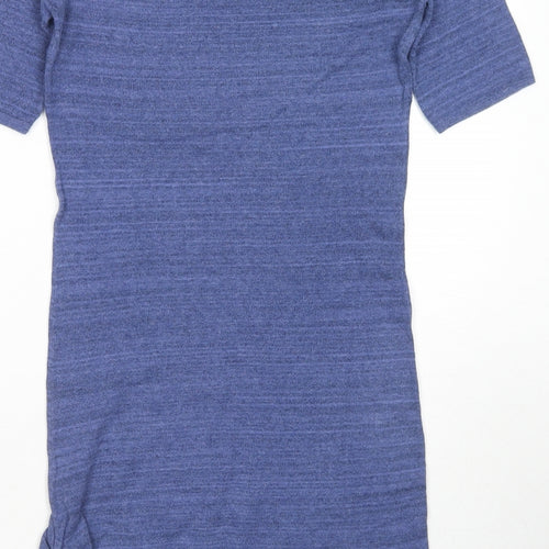 Mango Womens Blue Cotton T-Shirt Dress Size M Round Neck Pullover