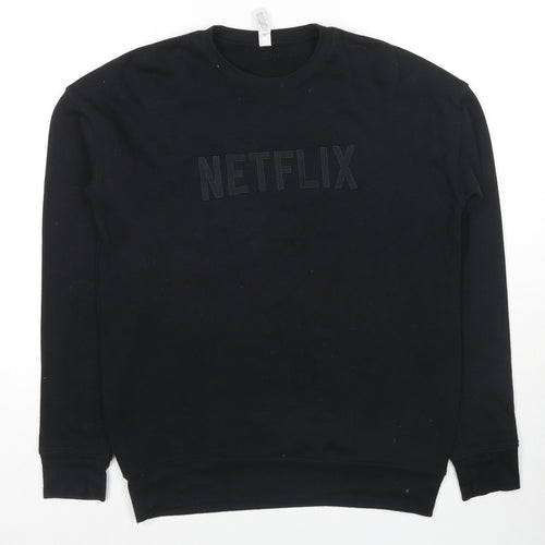 Netflix Mens Black Cotton Pullover Sweatshirt Size S - Netflix