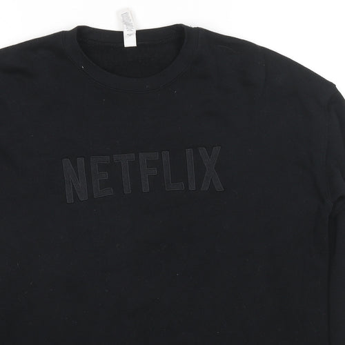 Netflix Mens Black Cotton Pullover Sweatshirt Size S - Netflix