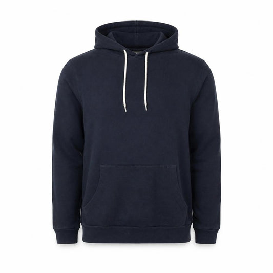 Front view of ASOS men’s blue cotton pullover sweatshirt, size S