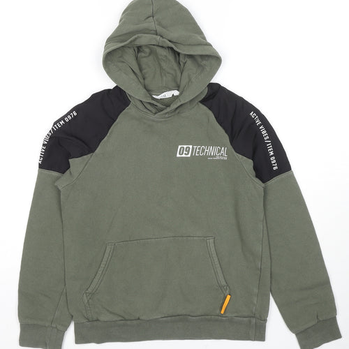 H&M Boys Green Cotton Pullover Sweatshirt Size 10-11 Years Pullover - Active Vibes Technical Age 10-12 Years