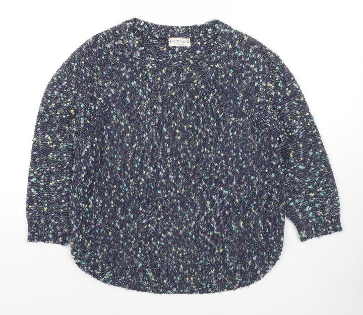 Marks and Spencer Womens Multicoloured Round Neck Cotton Pullover Jumper Size 10