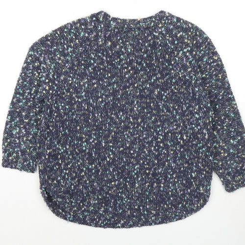 Marks and Spencer Womens Multicoloured Round Neck Cotton Pullover Jumper Size 10