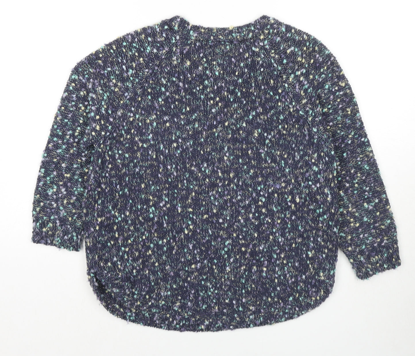 Marks and Spencer Womens Multicoloured Round Neck Cotton Pullover Jumper Size 10