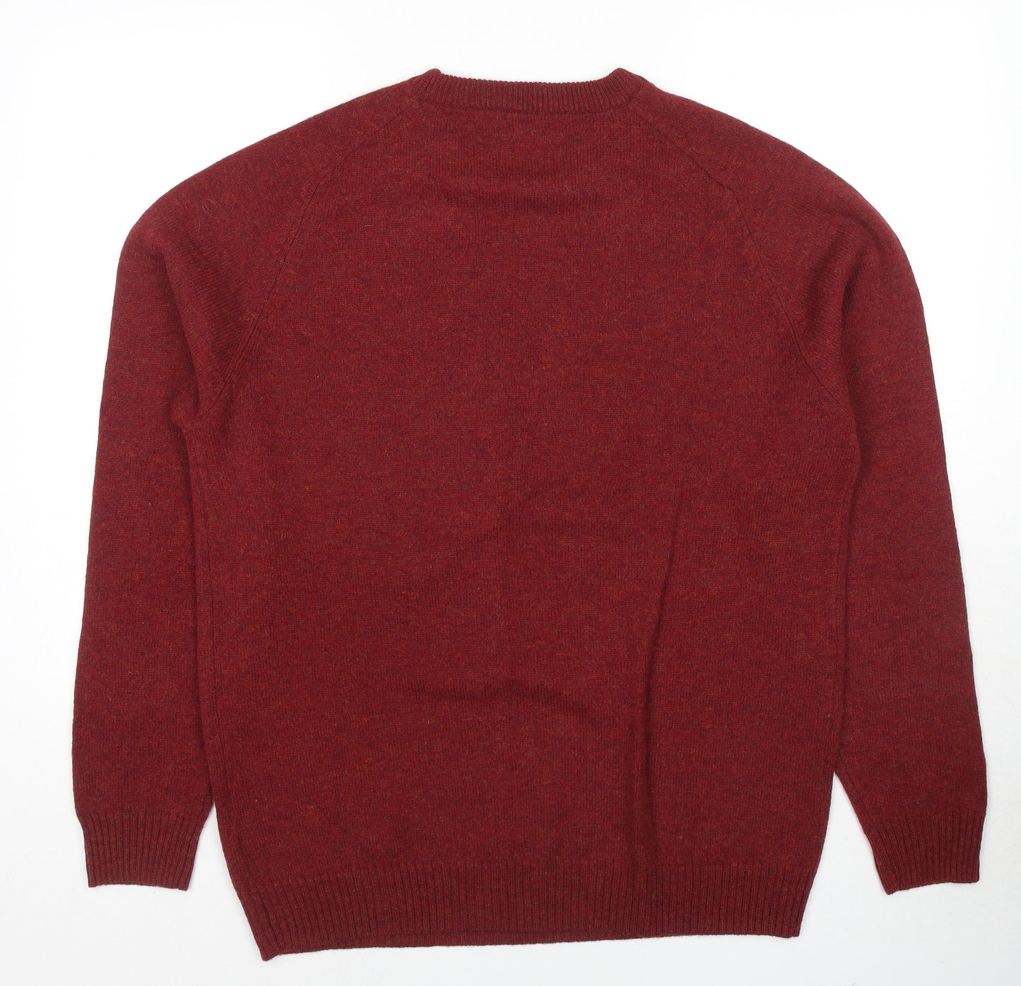 NEXT Mens Red Round Neck Wool Pullover Jumper Size XL Long Sleeve