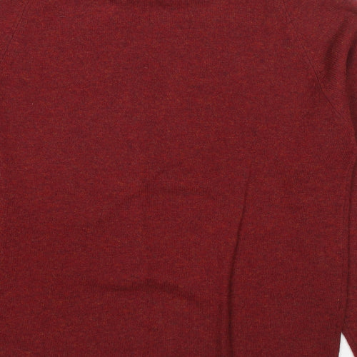 NEXT Mens Red Round Neck Wool Pullover Jumper Size XL Long Sleeve