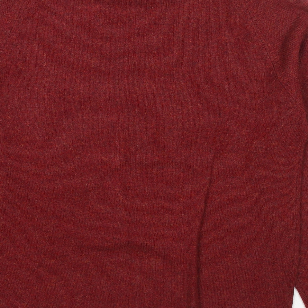 NEXT Mens Red Round Neck Wool Pullover Jumper Size XL Long Sleeve