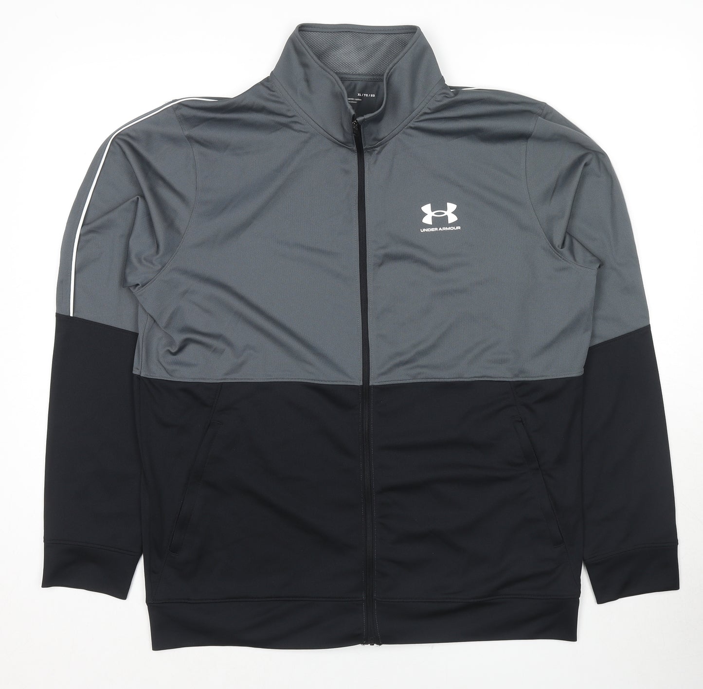 Under armour Mens Grey Polyester Full Zip Sweatshirt Size XL - Colourblock Pattern