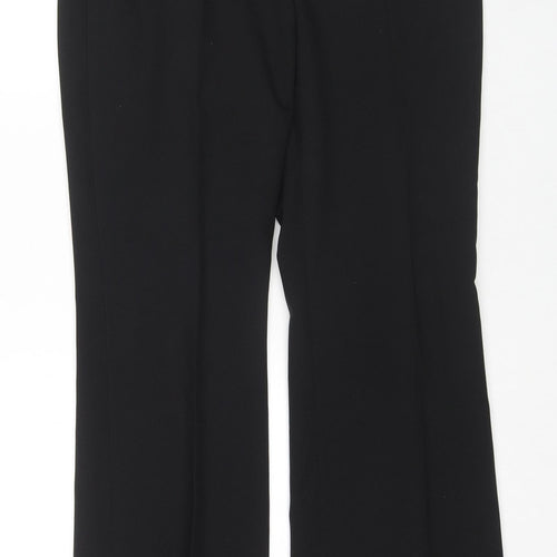 NL Collection Womens Black Polyester Trousers Size 14 L31 in Regular Zip