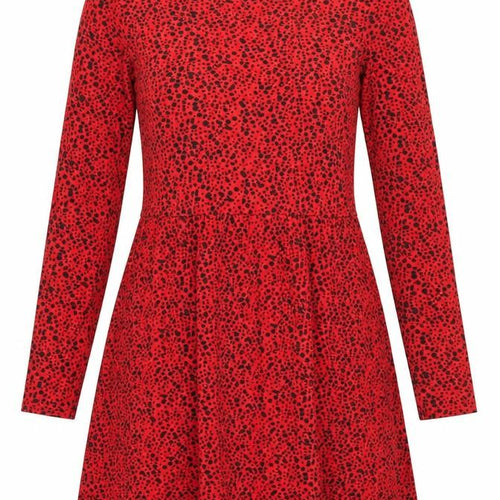 Wednesday's Girl Womens Red Polka Dot Viscose Skater Dress Size S Boat Neck Pullover