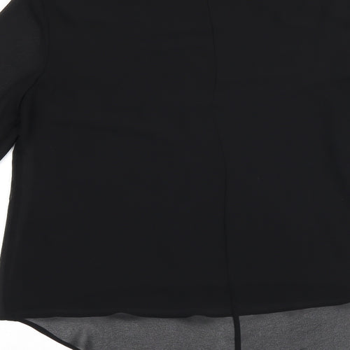 Zara Womens Black Polyester Basic Blouse Size M Boat Neck