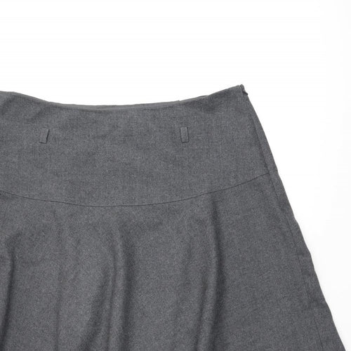 Laura Ashley Womens Grey Polyester Swing Skirt Size 18 Zip