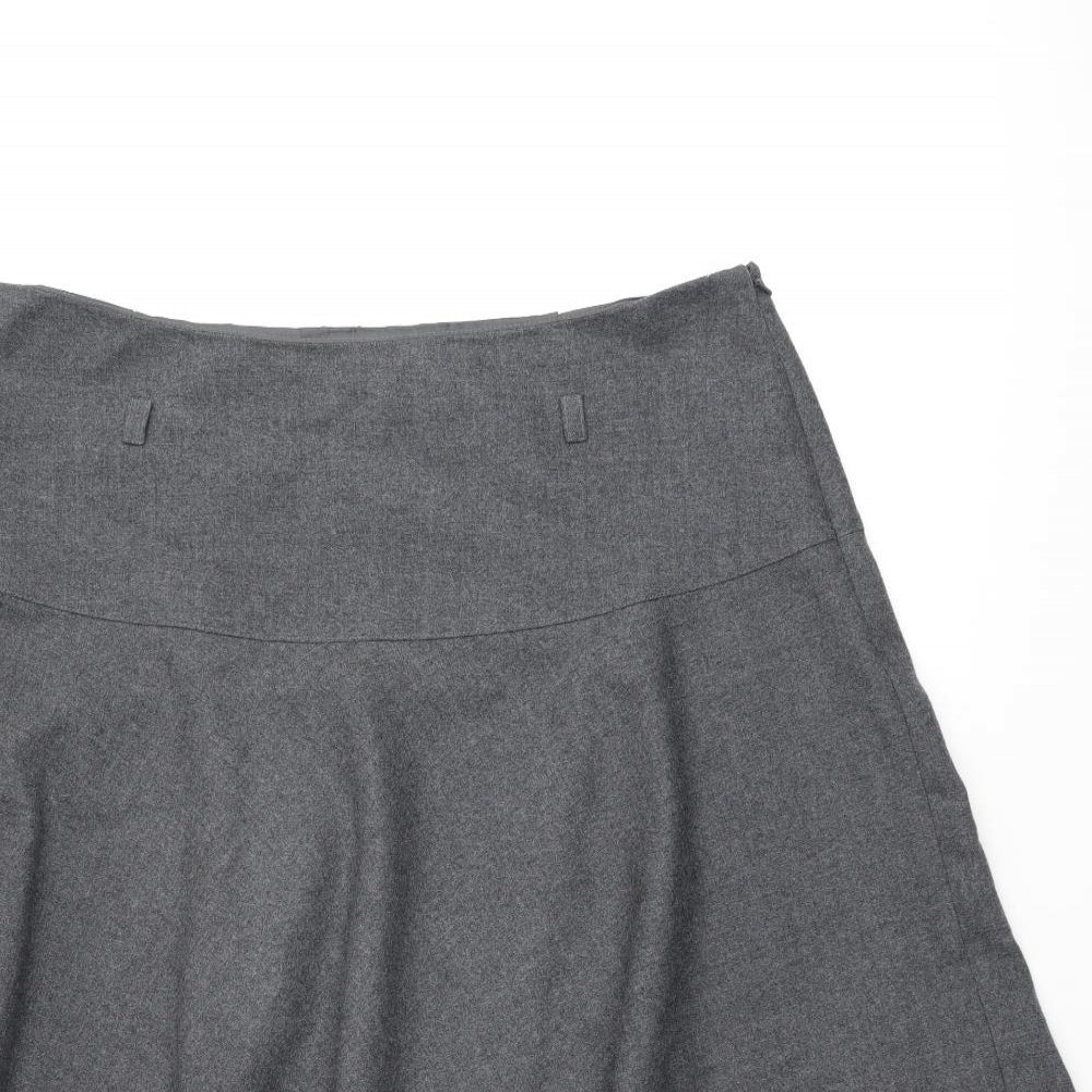 Laura Ashley Womens Grey Polyester Swing Skirt Size 18 Zip