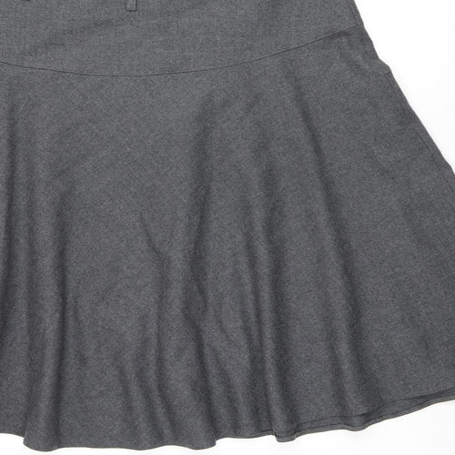 Laura Ashley Womens Grey Polyester Swing Skirt Size 18 Zip