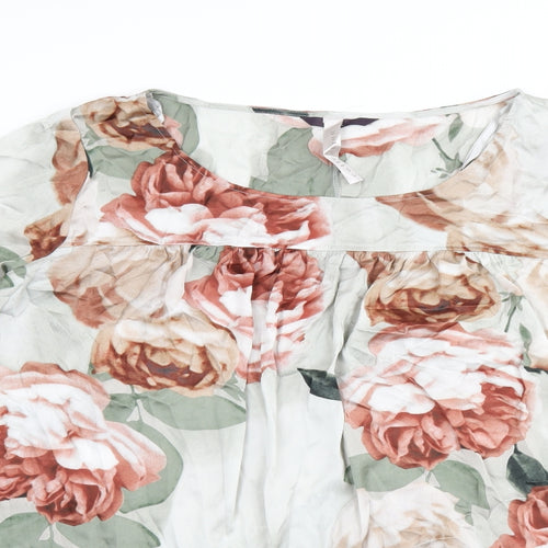 E Collection Womens Multicoloured Floral Polyester Basic Blouse Size 22 Scoop Neck
