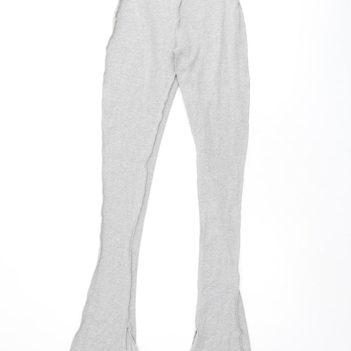 PRETTYLITTLETHING Womens Grey Polyester Trousers Size 4 L33.5 in Regular