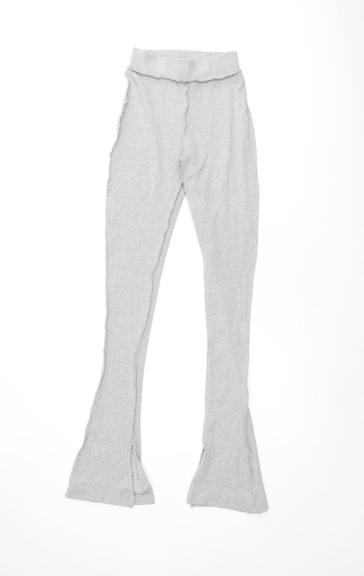 PRETTYLITTLETHING Womens Grey Polyester Trousers Size 4 L33.5 in Regular