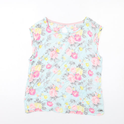 TOM TAILOR Womens Multicoloured Floral Viscose Basic Tank Size S Round Neck
