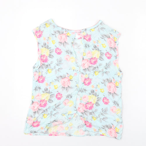 TOM TAILOR Womens Multicoloured Floral Viscose Basic Tank Size S Round Neck