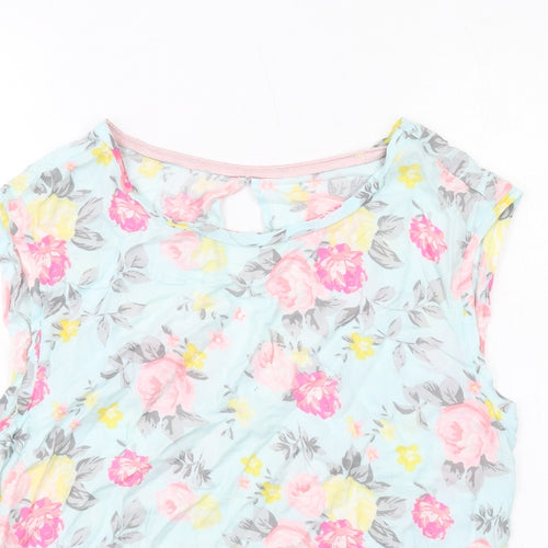 TOM TAILOR Womens Multicoloured Floral Viscose Basic Tank Size S Round Neck