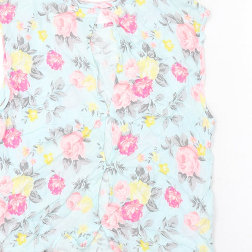 TOM TAILOR Womens Multicoloured Floral Viscose Basic Tank Size S Round Neck