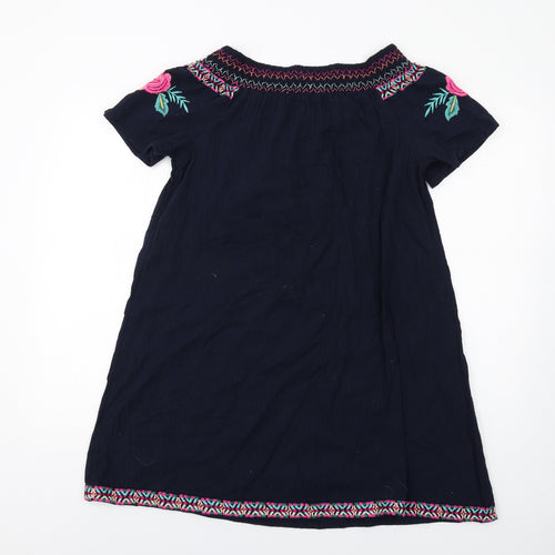Accessorize Womens Blue Cotton A-Line Size S Off the Shoulder Pullover