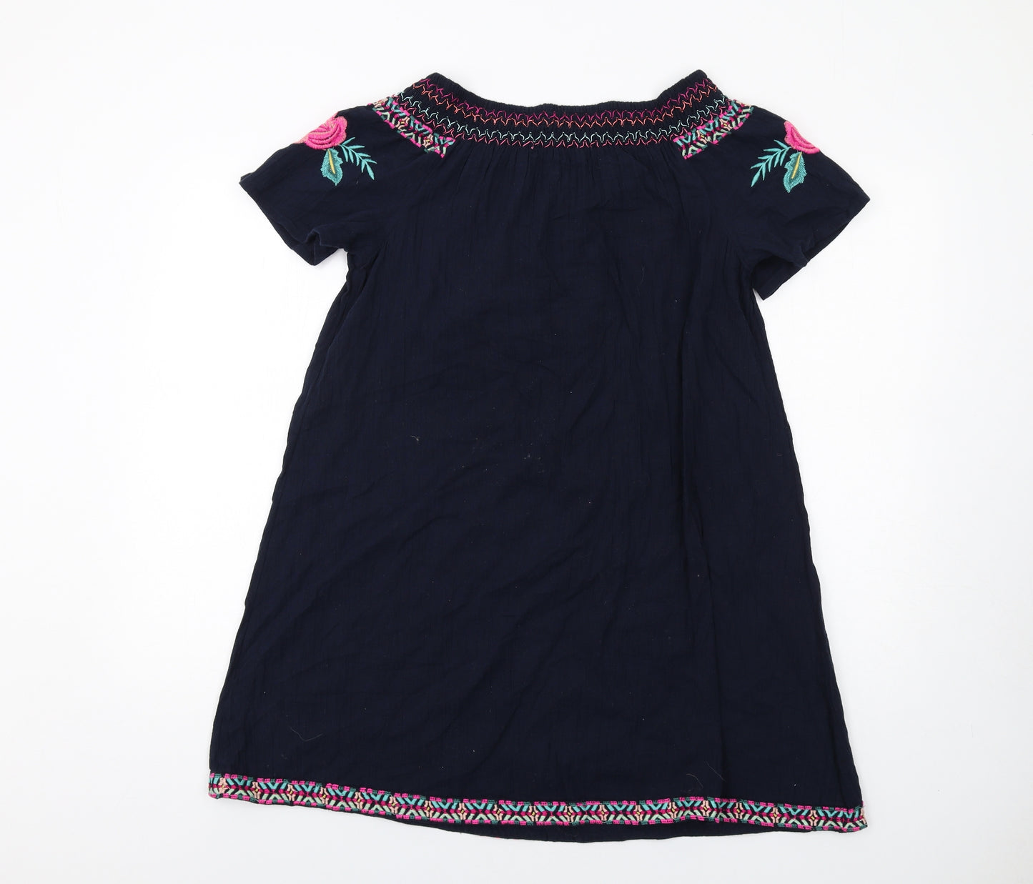 Accessorize Womens Blue Cotton A-Line Size S Off the Shoulder Pullover
